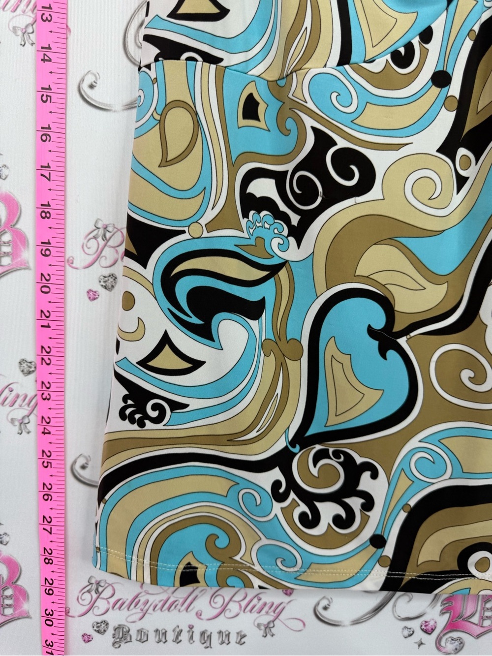 George tank top shirt swirls Aqua, Tan & Black Swirl Ring-Accent Tank Top - Picture 3 of 6